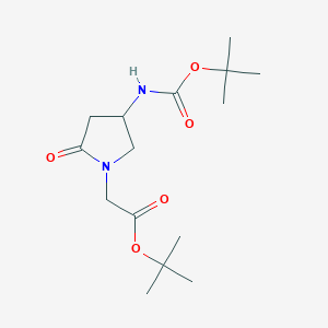 molecular formula C15H26N2O5 B13708432 tert-Butyl 4-(Boc-amino)-2-oxopyrrolidine-1-acetate 