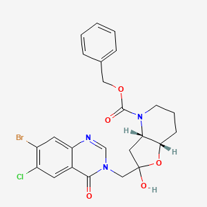 molecular formula C24H23BrClN3O5 B13708630 (3aS*,7aS*)-Benzyl 2-Hydroxy-2-[(7-bromo-6-chloro-4-oxo-3(4H)-quinazolinyl)methyl]hexahydrofuro[3,2-b]pyridine-4(2H)-carboxylate 