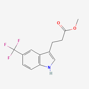molecular formula C13H12F3NO2 B13708749 Methyl 3-[5-(Trifluoromethyl)-3-indolyl]propanoate 