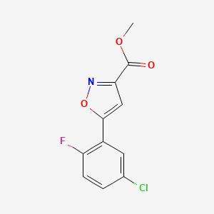 molecular formula C11H7ClFNO3 B13708792 Methyl 5-(5-Chloro-2-fluorophenyl)isoxazole-3-carboxylate 