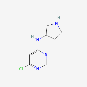 molecular formula C8H11ClN4 B1370881 6-chloro-N-(pyrrolidin-3-yl)pyrimidin-4-amine 