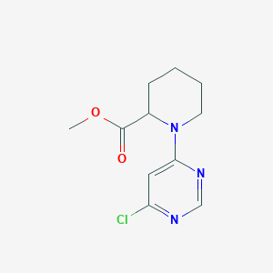 molecular formula C11H14ClN3O2 B1370888 1-(6-Chloro-pyrimidin-4-yl)-piperidine-2-carboxylic acid methyl ester 