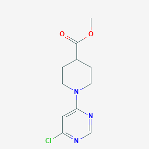 molecular formula C11H14ClN3O2 B1370889 1-(6-氯嘧啶-4-基)哌啶-4-甲酸甲酯 CAS No. 914347-88-9