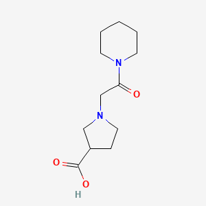 molecular formula C12H20N2O3 B1370903 1-[2-Oxo-2-(piperidin-1-yl)ethyl]pyrrolidine-3-carboxylic acid 