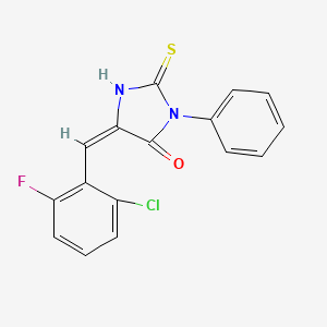 molecular formula C16H10ClFN2OS B13709149 (5E)-5-(2-chloro-6-fluorobenzylidene)-3-phenyl-2-sulfanyl-3,5-dihydro-4H-imidazol-4-one 
