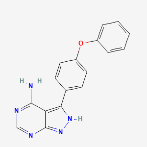 molecular formula C17H13N5O B1370916 3-(4-苯氧基苯基)-1H-吡唑并[3,4-d]嘧啶-4-胺 CAS No. 330786-24-8