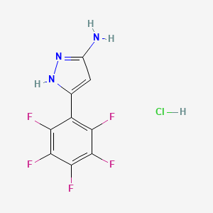 molecular formula C9H5ClF5N3 B13709311 3-Amino-5-(perfluorophenyl)pyrazole Hydrochloride 