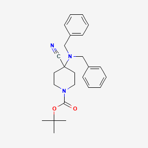 molecular formula C25H31N3O2 B13709880 N-Tert-butyloxycarbonyl-4-dibenzylamino-4-cyano-piperidine 