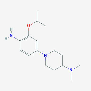 molecular formula C16H27N3O B13709926 1-(4-Amino-3-isopropoxyphenyl)-N,N-dimethylpiperidin-4-amine 