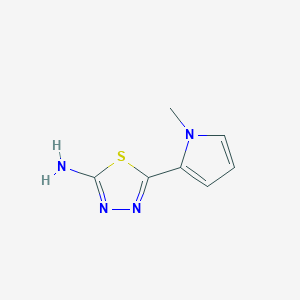 molecular formula C7H8N4S B13709960 2-Amino-5-(1-methyl-2-pyrrolyl)-1,3,4-thiadiazole 