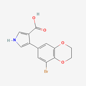 molecular formula C13H10BrNO4 B1371013 4-(8-bromo-2,3-dihydro-1,4-benzodioxin-6-yl)-1H-pyrrole-3-carboxylic acid CAS No. 1096308-10-9