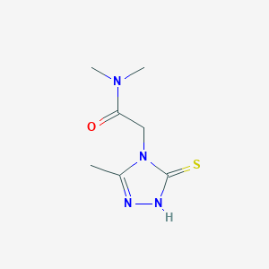 molecular formula C7H12N4OS B1371018 N,N-dimethyl-2-(3-methyl-5-sulfanyl-4H-1,2,4-triazol-4-yl)acetamide CAS No. 353286-93-8