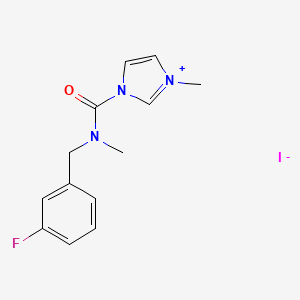 1-{[(3-fluorophenyl)methyl](methyl)carbamoyl}-3-methyl-1H-imidazol-3-ium iodide