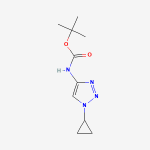 molecular formula C10H16N4O2 B13710268 N-Boc-1-cyclopropyl-1H-1,2,3-triazol-4-amine 