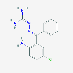 molecular formula C14H14ClN5 B137105 2-Amino-5-chlorobenzophenoneamidinohydrazone CAS No. 134867-99-5