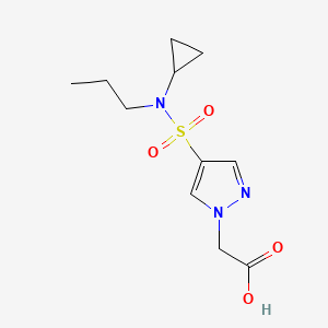 molecular formula C11H17N3O4S B1371055 2-{4-[cyclopropyl(propyl)sulfamoyl]-1H-pyrazol-1-yl}acetic acid CAS No. 1153288-92-6