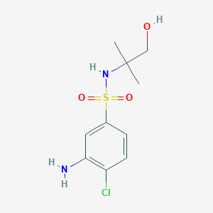 molecular formula C10H15ClN2O3S B1371056 3-Amino-4-chloro-N-(2-hydroxy-1,1-dimethylethyl)-benzenesulfonamide CAS No. 871571-54-9