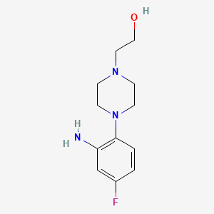molecular formula C12H18FN3O B1371059 2-[4-(2-Amino-4-fluorophenyl)-1-piperazinyl]-1-ethanol CAS No. 1155522-94-3