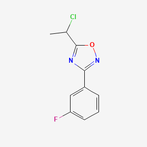 molecular formula C10H8ClFN2O B1371061 5-(1-Chloroethyl)-3-(3-fluorophenyl)-1,2,4-oxadiazole CAS No. 1154345-47-7