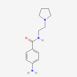 molecular formula C13H19N3O B1371068 4-amino-N-[2-(pyrrolidin-1-yl)ethyl]benzamide CAS No. 51-07-0