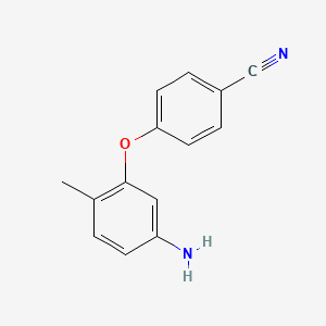 molecular formula C14H12N2O B1371074 4-(5-Amino-2-methylphenoxy)benzonitrile CAS No. 1154941-12-4