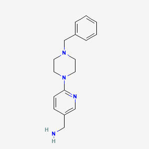 molecular formula C17H22N4 B1371077 [6-(4-Benzyl-1-piperazinyl)-3-pyridinyl]-methanamine CAS No. 1156349-81-3