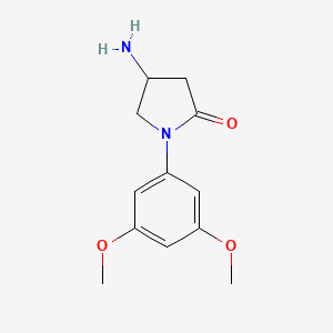 molecular formula C12H16N2O3 B1371083 4-Amino-1-(3,5-dimethoxyphenyl)pyrrolidin-2-one CAS No. 1154546-72-1