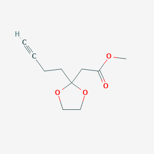 molecular formula C10H14O4 B13710942 Methyl 2-(3-Butynyl)-1,3-dioxolane-2-acetate 