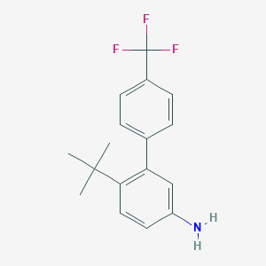 molecular formula C17H18F3N B13711097 6-tert-Butyl-4'-trifluoromethylbiphenyl-3-ylamine 