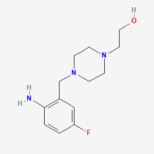 molecular formula C13H20FN3O B1371112 2-[4-(2-Amino-5-fluorobenzyl)-1-piperazinyl]-1-ethanol CAS No. 1153088-18-6