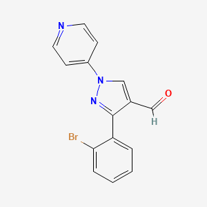 3-(2-bromophenyl)-1-(pyridin-4-yl)-1H-pyrazole-4-carbaldehyde