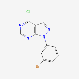 molecular formula C11H6BrClN4 B1371128 1-(3-溴苯基)-4-氯-1H-吡唑并[3,4-D]嘧啶 CAS No. 650628-17-4