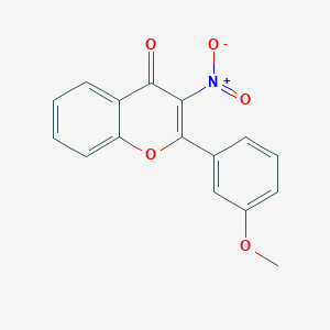 molecular formula C16H11NO5 B137113 2-(3-Methoxyphenyl)-3-nitrochromen-4-one CAS No. 143468-21-7