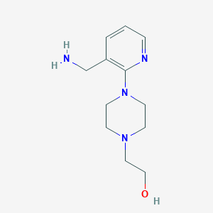 molecular formula C12H20N4O B1371136 2-{4-[3-(Aminomethyl)-2-pyridinyl]-1-piperazinyl}-1-ethanol CAS No. 1156919-29-7