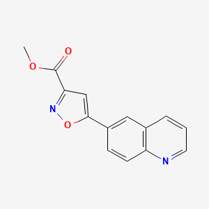 molecular formula C14H10N2O3 B13711365 Methyl 5-(6-Quinolyl)isoxazole-3-carboxylate 