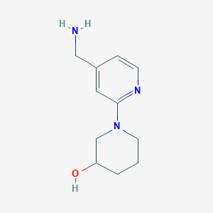 molecular formula C11H17N3O B1371137 1-[4-(Aminomethyl)pyridin-2-yl]piperidin-3-ol CAS No. 1156655-59-2
