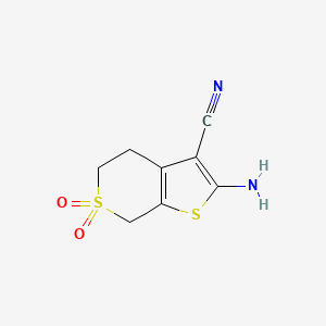 molecular formula C8H8N2O2S2 B1371151 2-amino-6,6-dioxo-4H,5H,7H-6lambda6-thieno[2,3-c]thiopyran-3-carbonitrile CAS No. 1153420-28-0