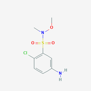 molecular formula C8H11ClN2O3S B1371155 5-amino-2-chloro-N-methoxy-N-methylbenzene-1-sulfonamide CAS No. 1154676-26-2