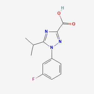 molecular formula C12H12FN3O2 B1371156 1-(3-fluorophenyl)-5-(propan-2-yl)-1H-1,2,4-triazole-3-carboxylic acid CAS No. 1154371-22-8