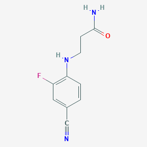 molecular formula C10H10FN3O B1371173 3-[(4-Cyano-2-fluorophenyl)amino]propanamide CAS No. 1157060-76-8