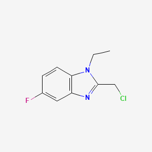 molecular formula C10H10ClFN2 B1371174 2-(chloromethyl)-1-ethyl-5-fluoro-1H-1,3-benzodiazole CAS No. 1154626-76-2