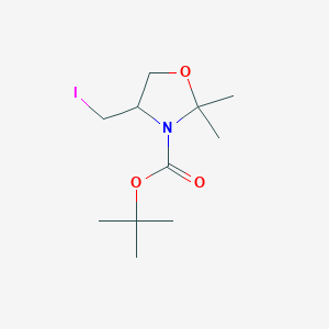 molecular formula C11H20INO3 B1371190 Tert-butyl 4-(iodomethyl)-2,2-dimethyl-1,3-oxazolidine-3-carboxylate CAS No. 1087789-13-6