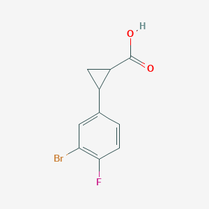 molecular formula C10H8BrFO2 B1371196 2-(3-broMo-4-fluorophenyl)cyclopropanecarboxylic acid CAS No. 1157138-03-8