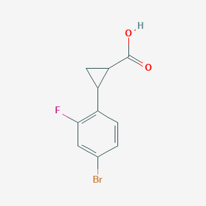 molecular formula C10H8BrFO2 B1371199 2-(4-Bromo-2-fluorophenyl)cyclopropane-1-carboxylic acid CAS No. 1056010-27-5