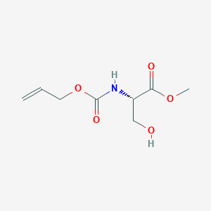 molecular formula C8H13NO5 B137120 Allyloxycarbonyl-L-serine methyl ester CAS No. 136194-92-8