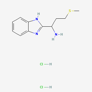 1-(1H-benzimidazol-2-yl)-3-(methylthio)propan-1-amine dihydrochloride