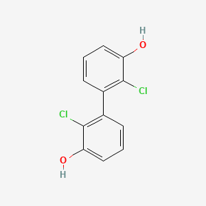 molecular formula C12H8Cl2O2 B13712055 2,2'-Dichloro-[1,1'-biphenyl]-3,3'-diol 