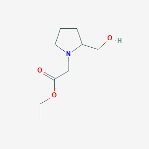 molecular formula C9H17NO3 B13712101 Ethyl (2S)-2-[2-(Hydroxymethyl)-1-pyrrolidinyl]acetate 