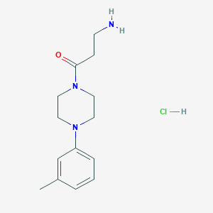 molecular formula C14H22ClN3O B1371218 3-Amino-1-[4-(3-methylphenyl)piperazin-1-yl]propan-1-one hydrochloride CAS No. 1172301-09-5