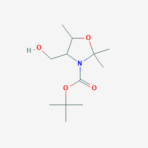 molecular formula C12H23NO4 B1371222 Tert-butyl 4-(hydroxymethyl)-2,2,5-trimethyl-1,3-oxazolidine-3-carboxylate CAS No. 1087798-47-7